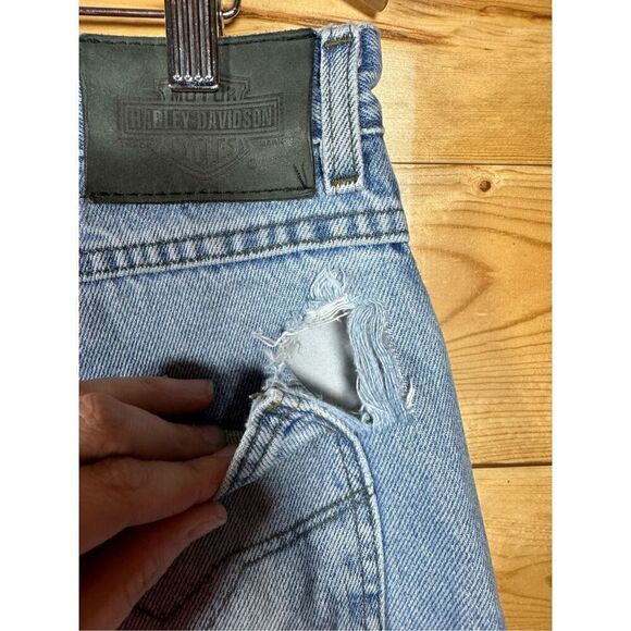 Harley-Davidson Vintage Men's Light Blue Relaxed Fit Jeans Size 36 Inseam 30 - Picture 11 of 14